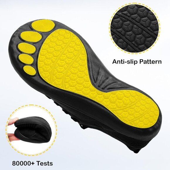 Women's Black Barefoot Wide Toe Minimalist Breathable Zero Drop Fashion Sneakers - Picture 3 of 7